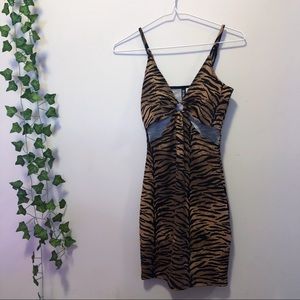 tiger print club party dress